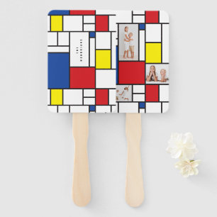 Mondrian Minimalist Geometric De Stijl Modern Art Hand Fan