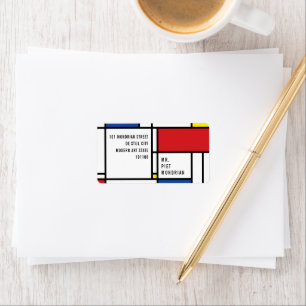 Mondrian Minimalist Geometric De Stijl Modern Art Label