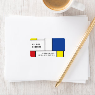 Mondrian Minimalist Geometric De Stijl Modern Art Label