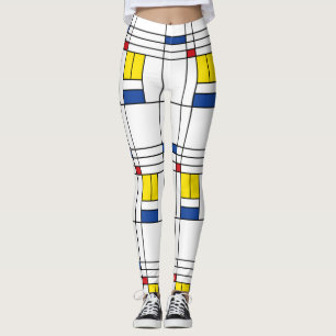 Mondrian Minimalist Geometric De Stijl Modern Art Leggings