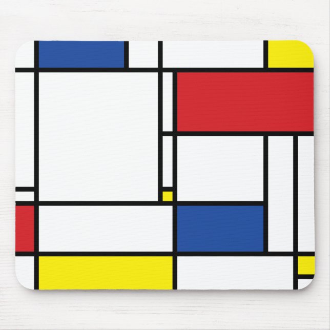 Mondrian Minimalist Geometric De Stijl Modern Art Mouse Mat (Front)