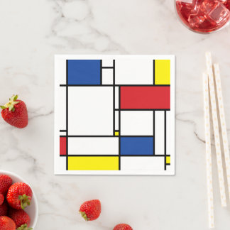 Mondrian Minimalist Geometric De Stijl Modern Art Napkin