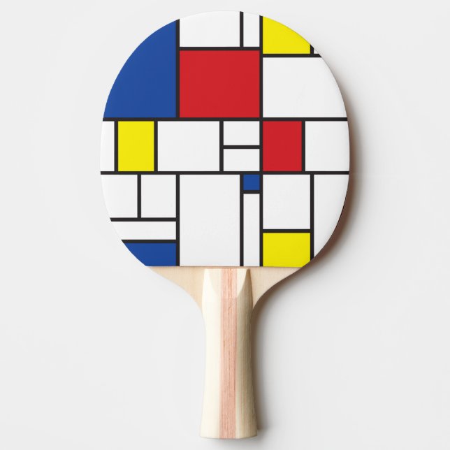 Mondrian Minimalist Geometric De Stijl Modern Art Ping Pong Paddle (Front)