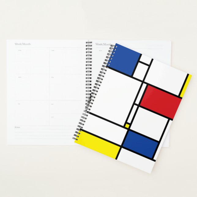 Mondrian Minimalist Geometric De Stijl Modern Art Planner (Display)