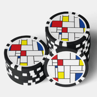Mondrian Minimalist Geometric De Stijl Modern Art Poker Chips