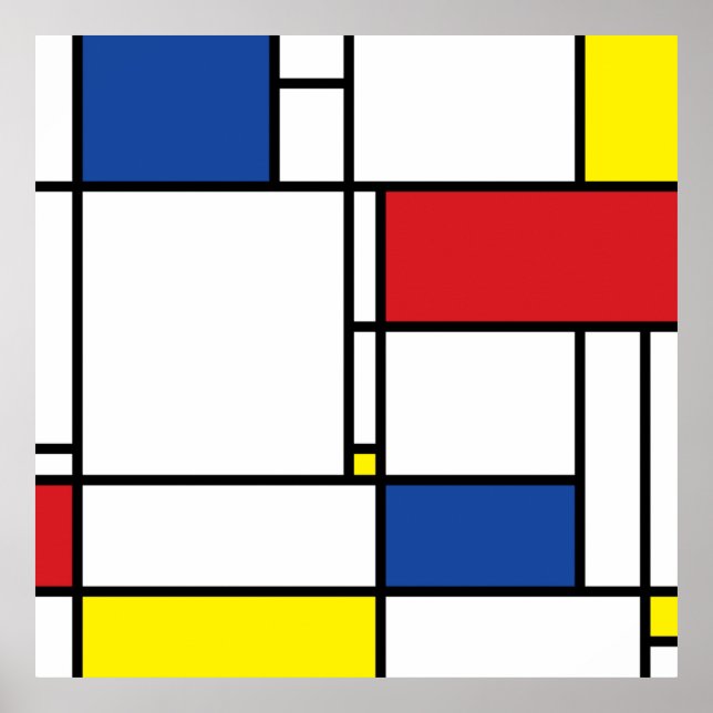 Mondrian Minimalist Geometric De Stijl Modern Art Poster (Front)