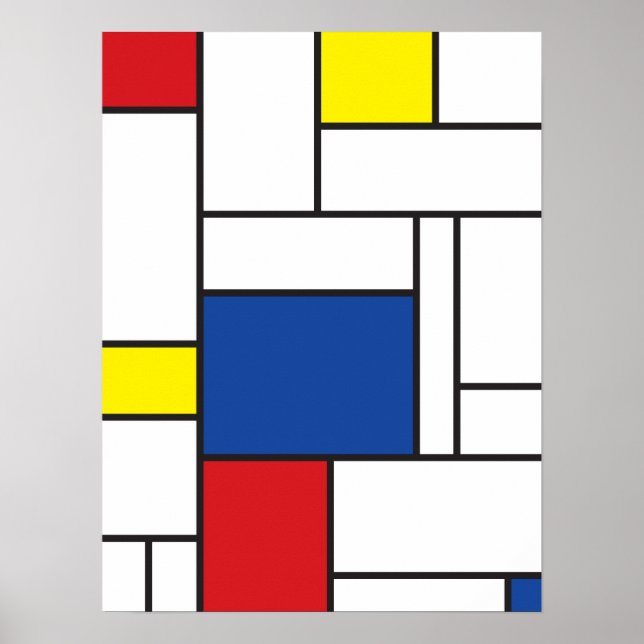 Mondrian Minimalist Geometric De Stijl Modern Art Poster (Front)