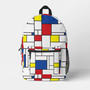 Mondrian Minimalist Geometric De Stijl Modern Art Printed Backpack
