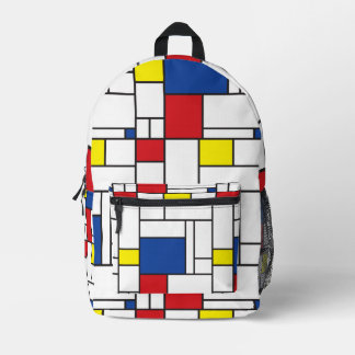 Mondrian Minimalist Geometric De Stijl Modern Art Printed Backpack
