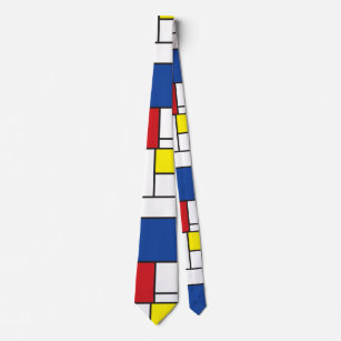 Mondrian Minimalist Geometric De Stijl Modern Art Tie