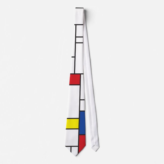 Mondrian Minimalist Geometric De Stijl Modern Art Tie (Front)