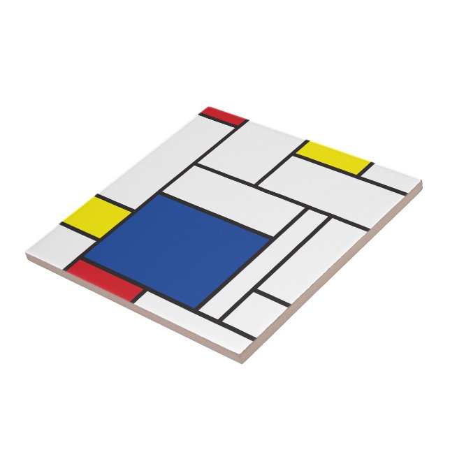 Mondrian Minimalist Geometric De Stijl Modern Art Tile (Side)