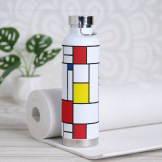 Mondrian Minimalist Geometric De Stijl Modern Art Water Bottle