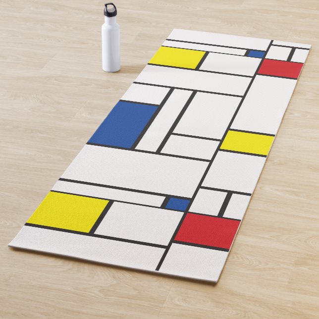 Mondrian Minimalist Geometric De Stijl Modern Art Yoga Mat (In Situ)