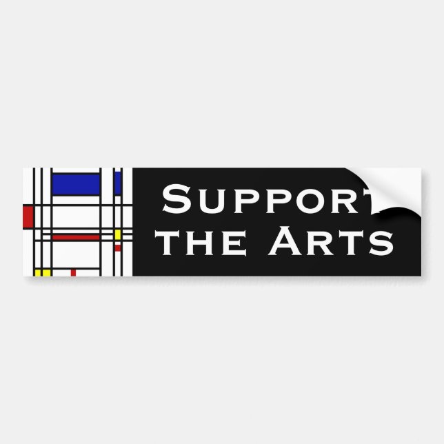 Mondrian Modern Art Bumper Sticker (Front)