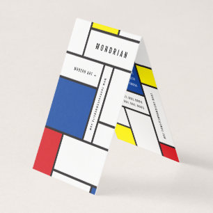 Mondrian Modern Art De Stijl Minimalist Abstract Business Card