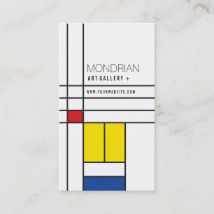Mondrian Modern Art De Stijl Minimalist Abstract Business Card