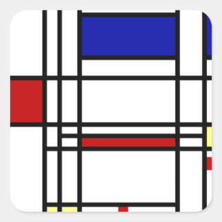 Mondrian Modern Art Square Sticker