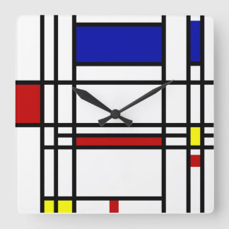 Mondrian Modern Art Square Wall Clock