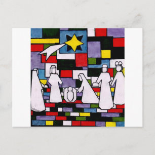 Mondrian Nativity - De Stijl - Neoplasticism Postcard