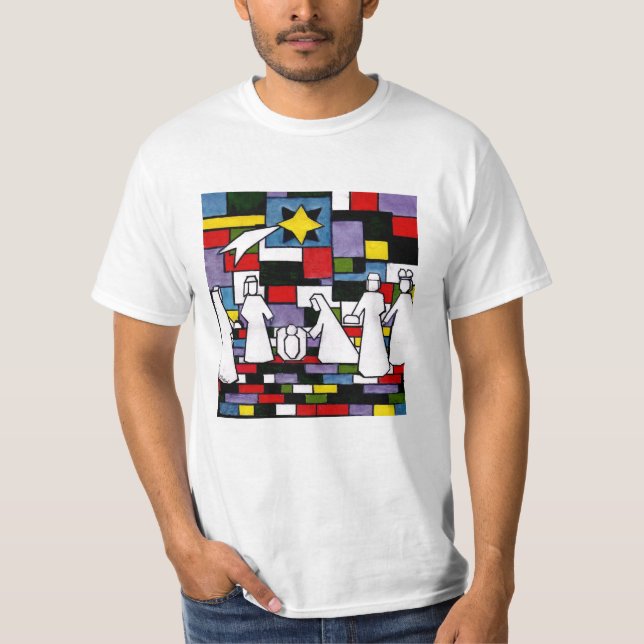 Mondrian Nativity - De Stijl - Neoplasticism T-Shirt (Front)