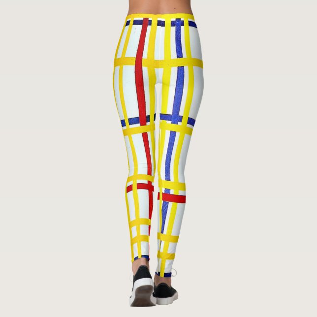 Mondrian - New York City I, abstract art Leggings (Back)