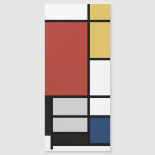 Mondrian Painting Red Plane Yellow Black Grey Blue