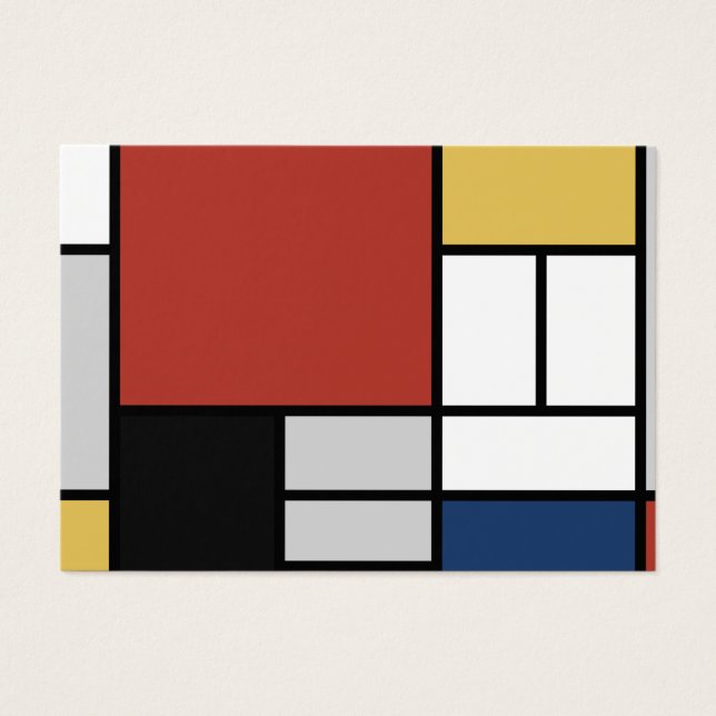 Mondrian Painting Red Plane Yellow Black Grey Blue (Front)