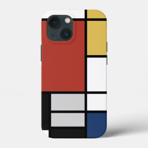 Mondrian Painting Red Plane Yellow Black Grey Blue iPhone 13 Mini Case