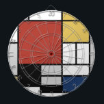 Mondrian Painting Red Plane Yellow Black Grey Blue Dartboard<br><div class="desc">Composition with Large Red Plane, Yellow, Black, Grey, and Blue Piet Mondrian began to create the definitive abstract paintings in the 1920s for which he is best known for. He kept his palette limited to white, black, and grey in addition to the three primary colours, red, yellow, and blue. His...</div>