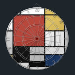 Mondrian Painting Red Plane Yellow Black Grey Blue Dartboard<br><div class="desc">Composition with Large Red Plane, Yellow, Black, Grey, and Blue Piet Mondrian began to create the definitive abstract paintings in the 1920s for which he is best known for. He kept his palette limited to white, black, and grey in addition to the three primary colours, red, yellow, and blue. His...</div>