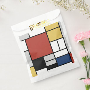 Mondrian Painting Red Plane Yellow Black Grey Blue Favour Bags