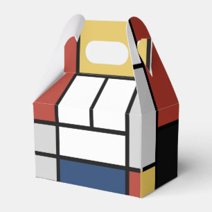 Mondrian Painting Red Plane Yellow Black Grey Blue Favour Box
