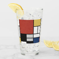 Mondrian Painting Red Plane Yellow Black Grey Blue
