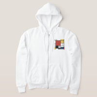 Mondrian Painting Red Plane Yellow Black Grey Blue