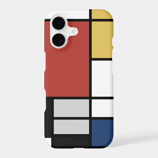 Mondrian Painting Red Plane Yellow Black Grey Blue iPhone Case (Back)