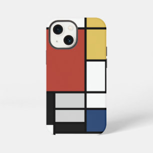 Mondrian Painting Red Plane Yellow Black Grey Blue iPhone 13 Mini Case