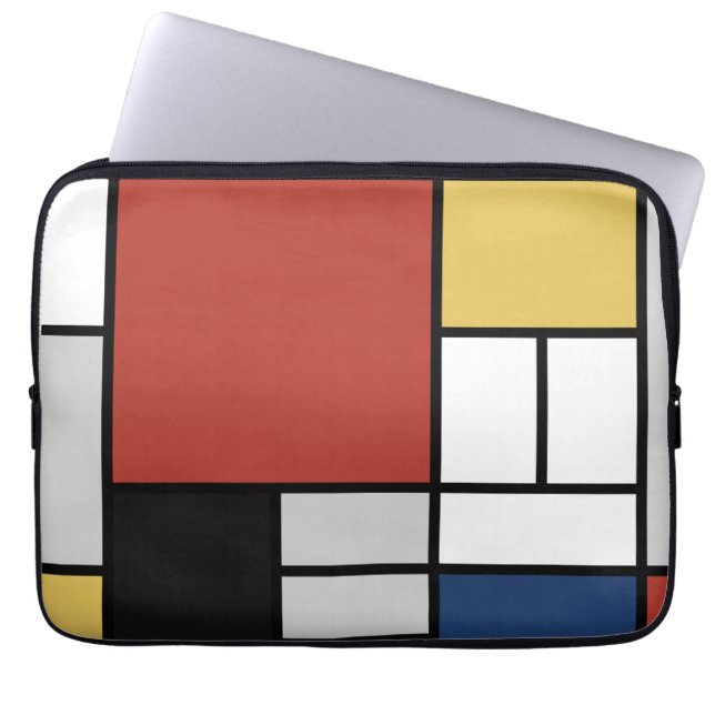 Mondrian Painting Red Plane Yellow Black Grey Blue Laptop Sleeve (Front)