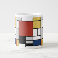 Mondrian Painting Red Plane Yellow Black Grey Blue