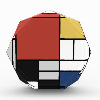 Mondrian Painting Red Plane Yellow Black Grey Blue
