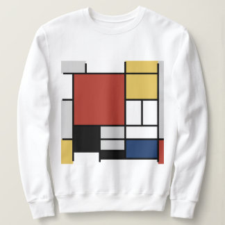 Mondrian Painting Red Plane Yellow Black Grey Blue Sweatshirt