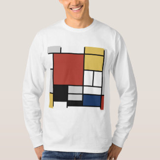Mondrian Painting Red Plane Yellow Black Grey Blue T-Shirt