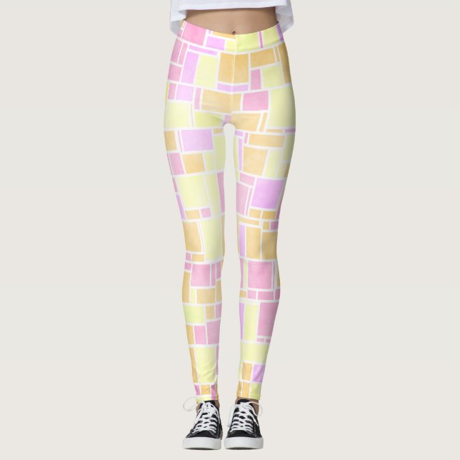 Mondrian Pastel 4 Leggings (Front)