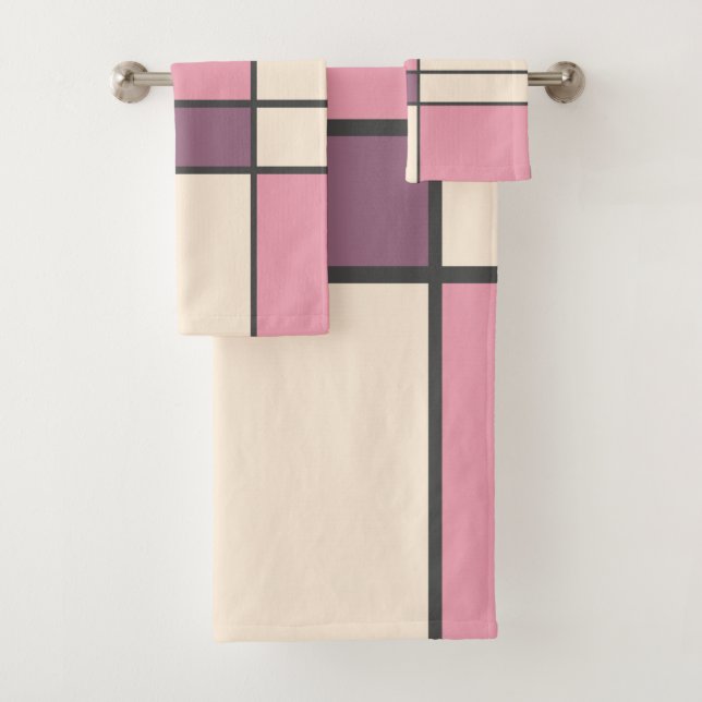 Mondrian & Pastell Bath Towel Set (Insitu)