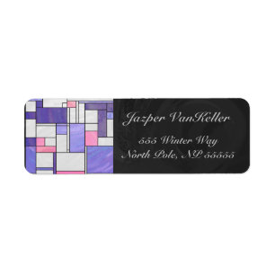 Mondrian Pink Purple White Print