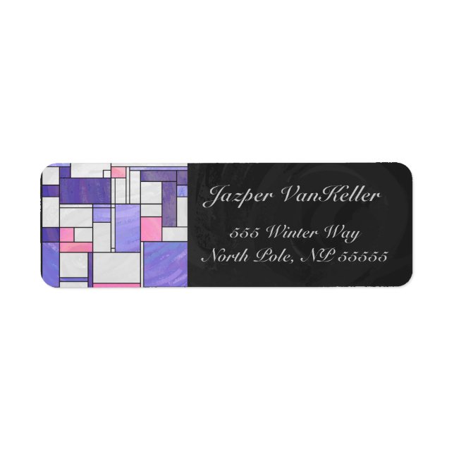 Mondrian Pink Purple White Print (Front)
