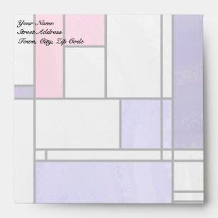 Mondrian Pink Purple White Print Envelopes