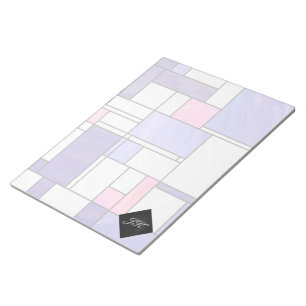 Mondrian Pink Purple White Print Notepad