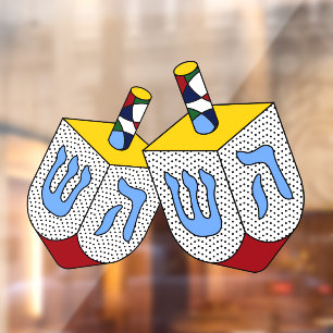 Mondrian Polka Dot Dreidels Window Cling