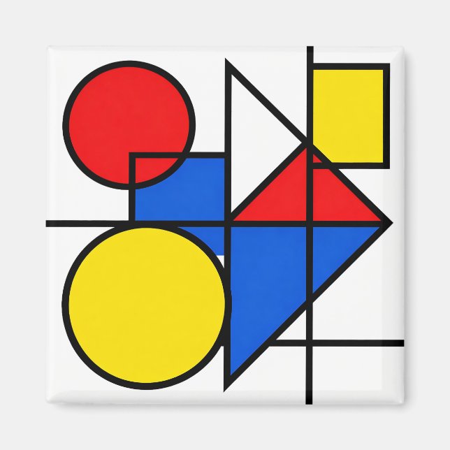 Mondrian Primary Color Composition Magnet (Front)
